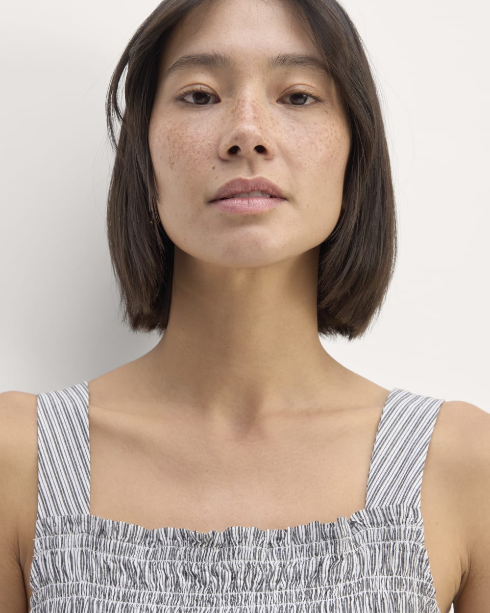 The Gauze Smock Dress | White / Black - Image 3