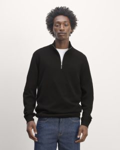 The Quarter-Zip in Cashmere |  Black