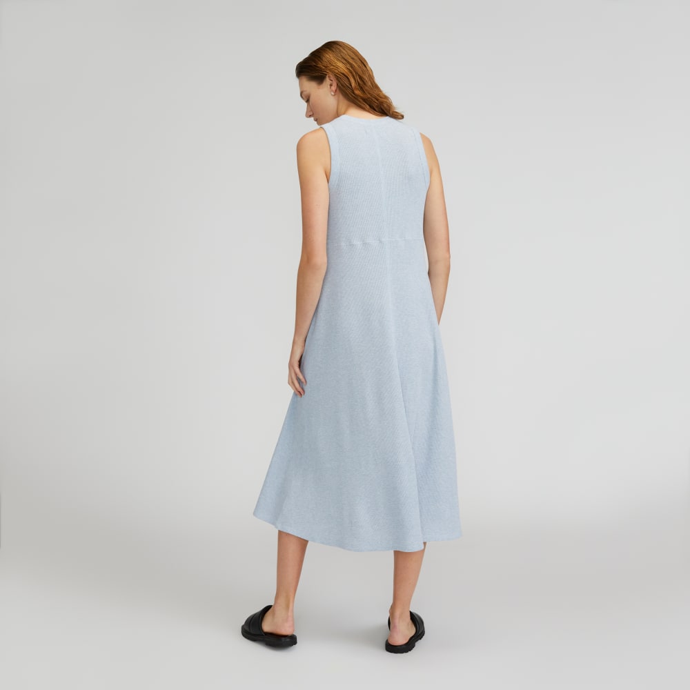 The Organic Cotton Waffle Tank Dress | Heathered Periwinkle - Image 3