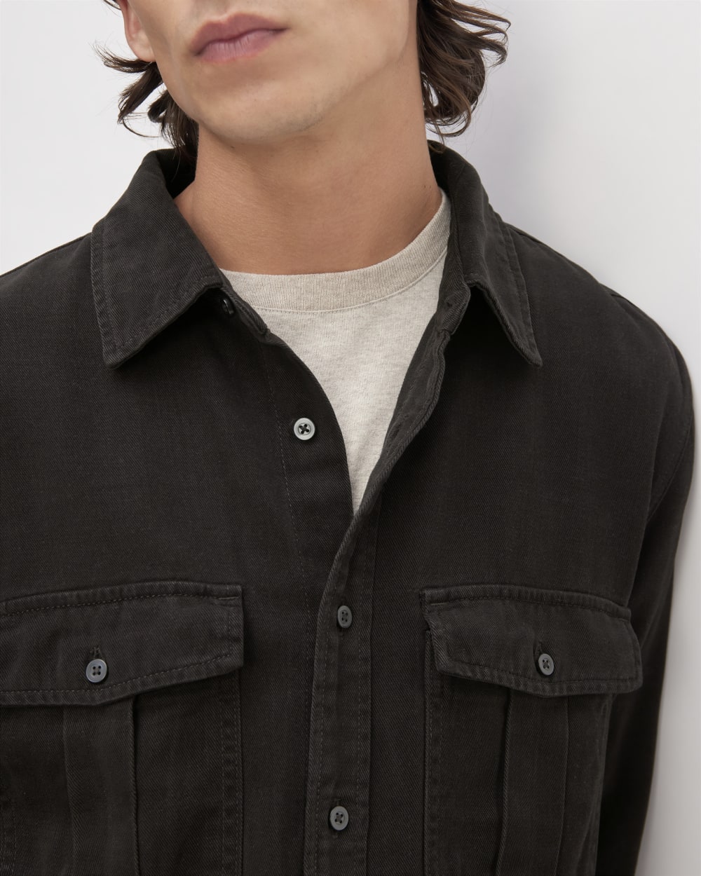 The Utility Shirt Jacket in Buttersoft | Black - Image 4