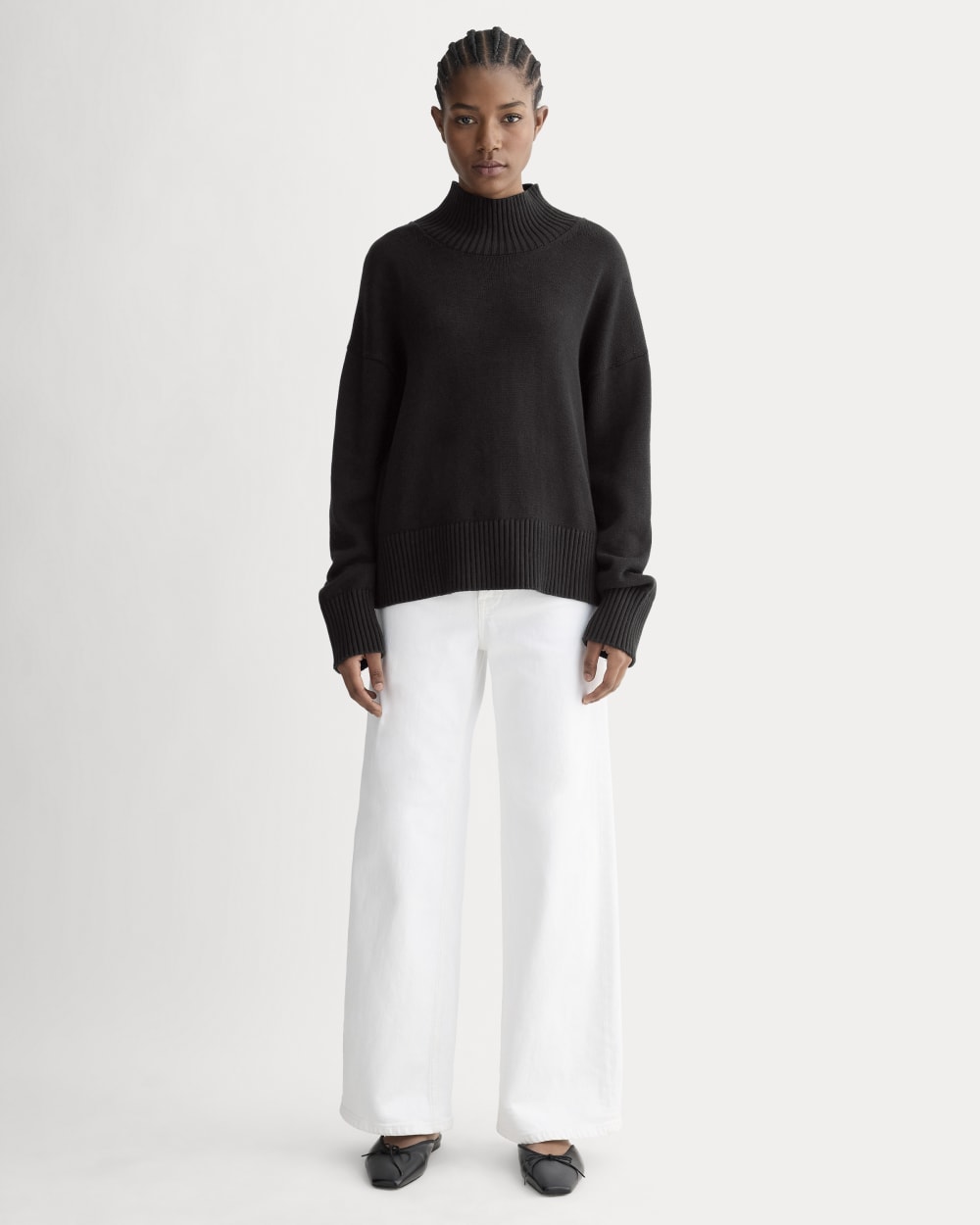 The Boxy Turtleneck in Everyday Cotton | Black - Image 3