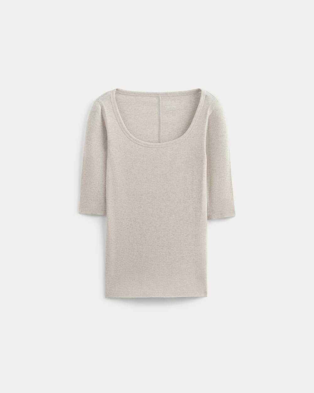 The Luxe Rib Scoop-Neck Tee | Heathered Oat - Image 2