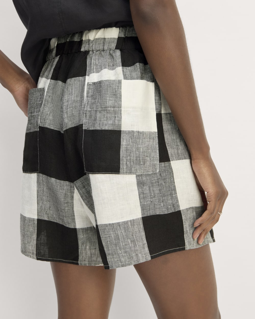 The Linen Easy Short | Bone / Black Check - Image 5