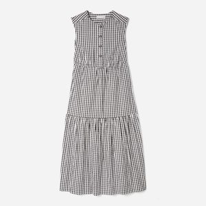 The Tiered Midi Dress | Black Gingham
