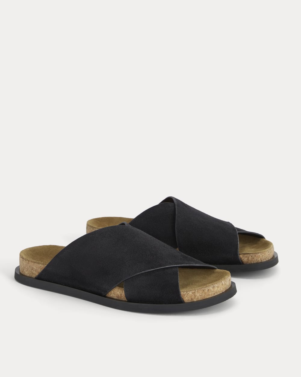 The Suede Crossover Sandal | Black - Image 5