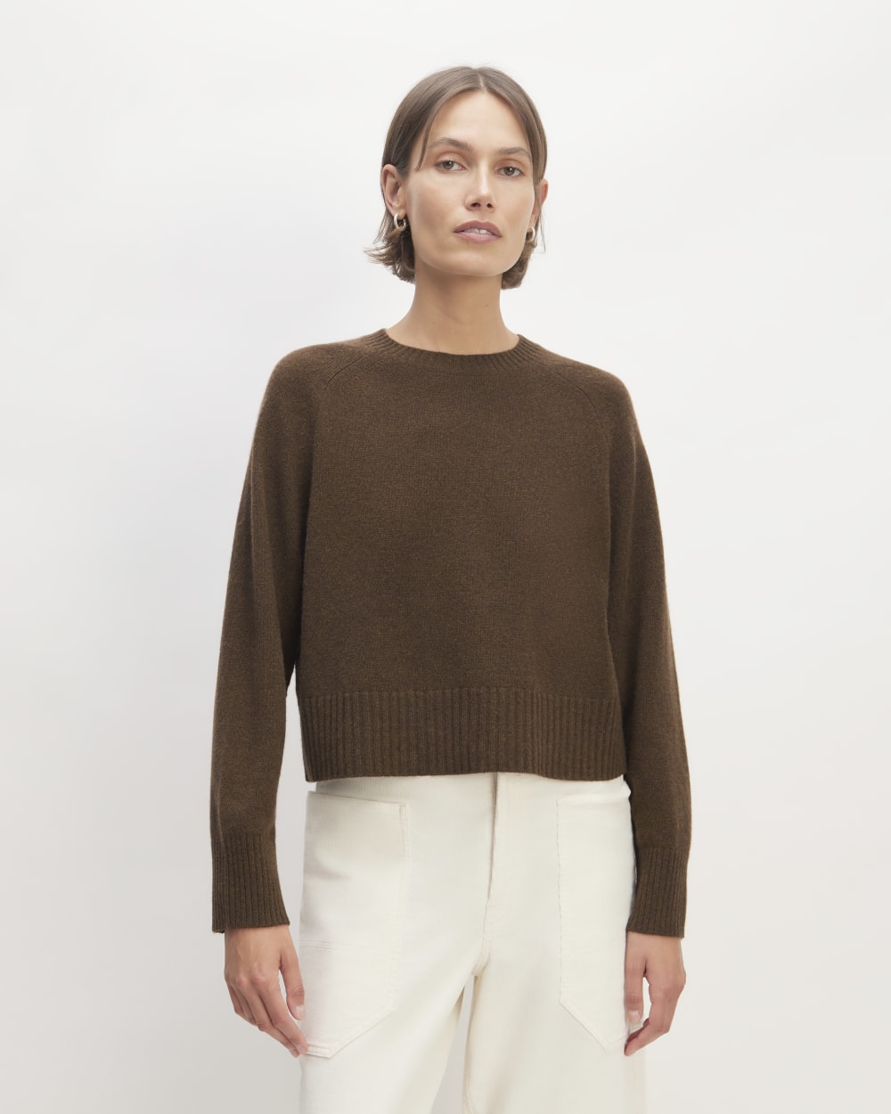 The Boxy Crew in Cashmere | Heather Cocoa