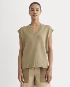 The Boxy Vest in Everyday Cotton | Dark Heathered Camel
