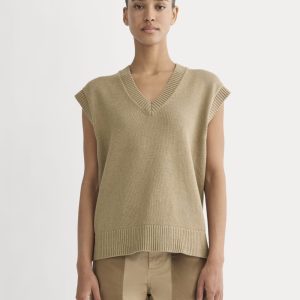 The Boxy Vest in Everyday Cotton | Dark Heathered Camel