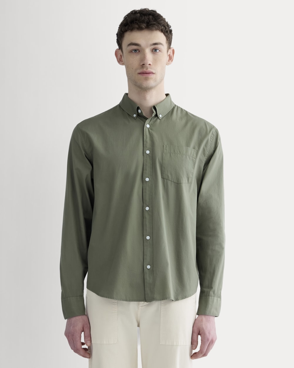 The Washed Poplin Shirt | Lichen Green