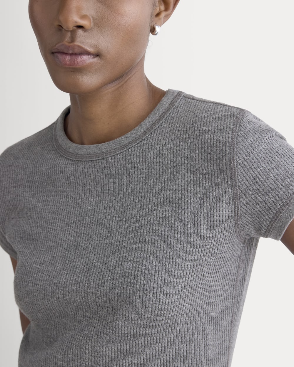 Shrunken Tee in Cozy Waffle | Heathered Charcoal - Image 4