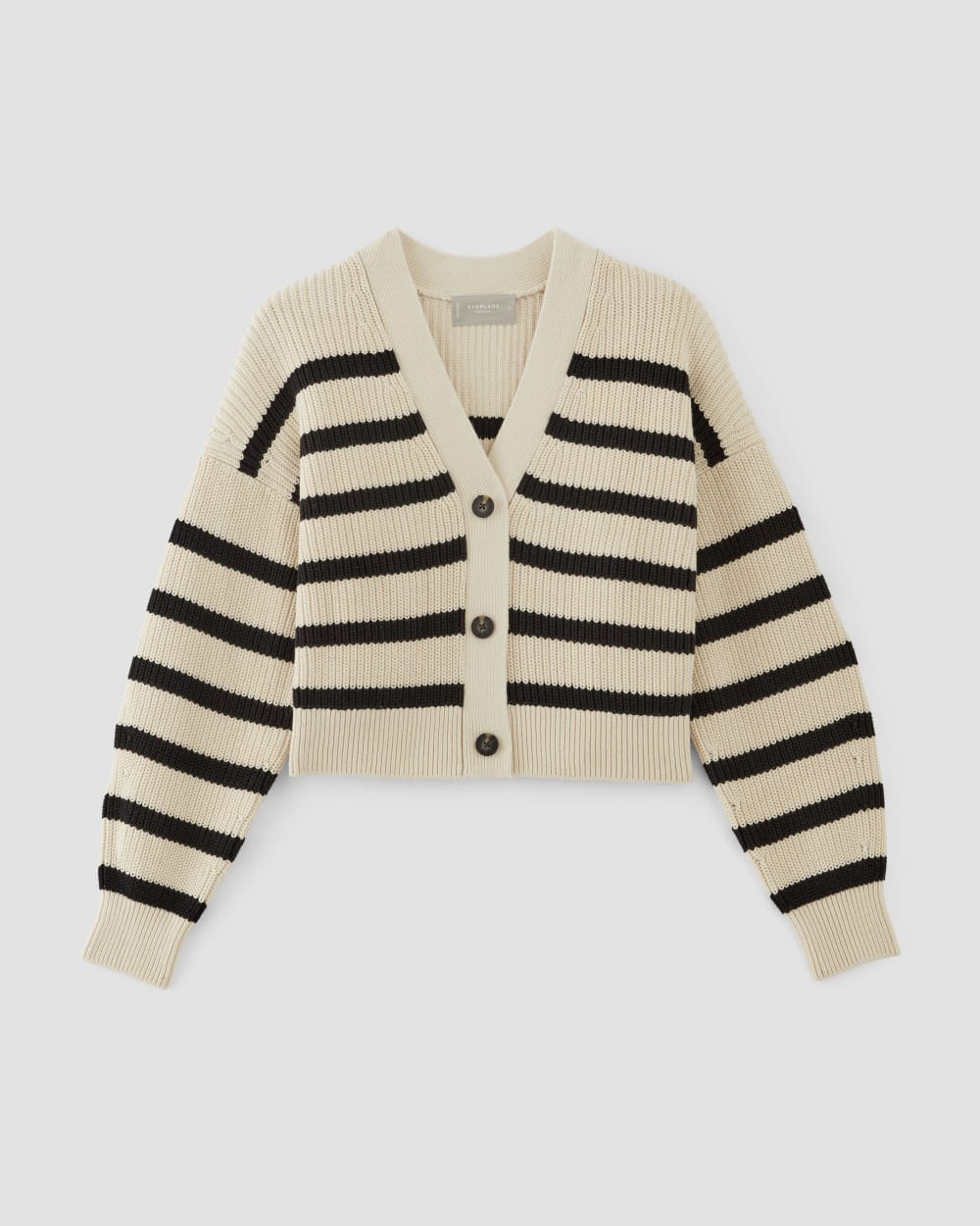 The Boxy Cardigan in Everyday Cotton | Canvas / Black - Image 2