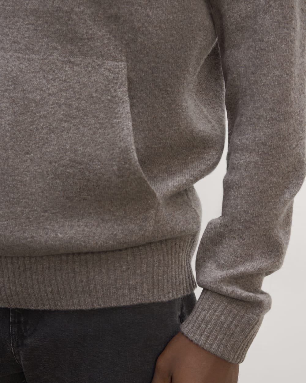 The Felted Merino Hoodie | Taupe Melange - Image 5