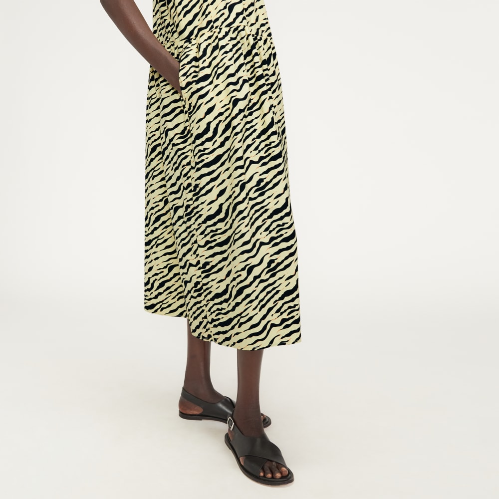 The Poplin Summer Dress | Pale Yellow Tiger Stripe - Image 6