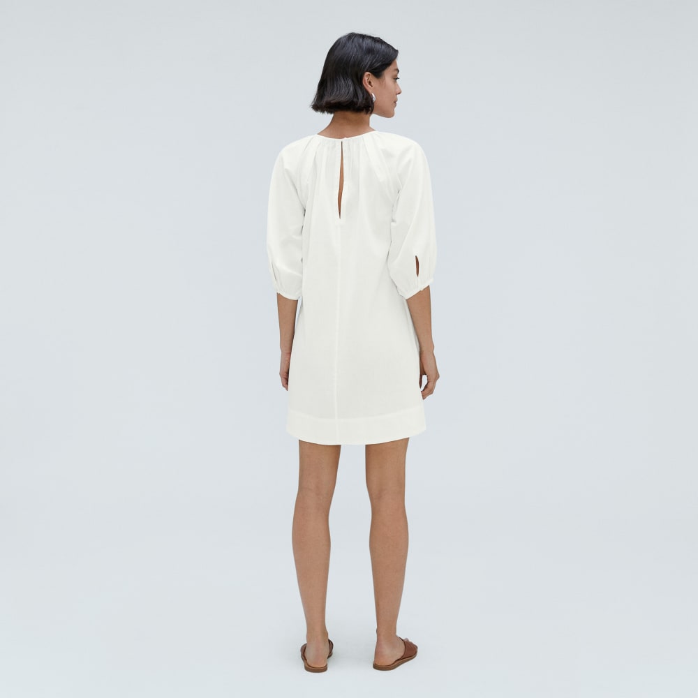 The Seersucker Puff Sleeve Dress | White - Image 3