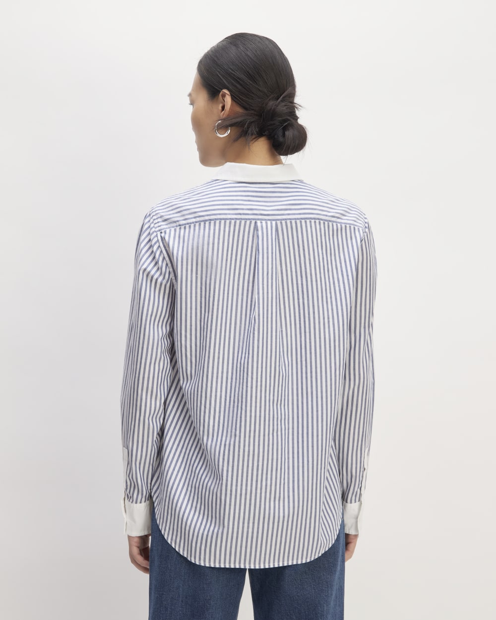 The Must-Have Shirt in Silky Cotton | Mariner Blue / White Stripe - Image 6