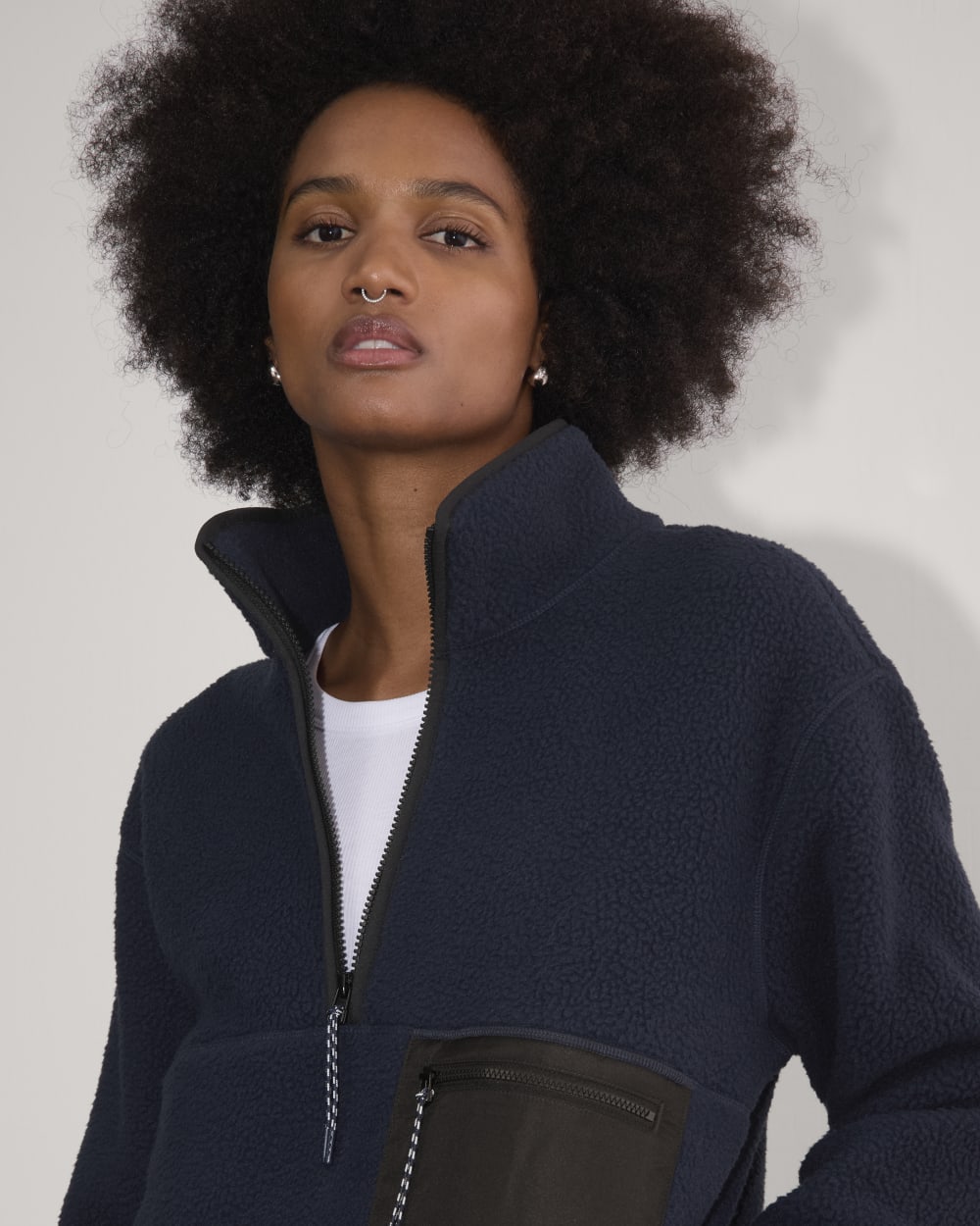The ReNew Fleece Oversized Half-Zip | Navy - Image 3