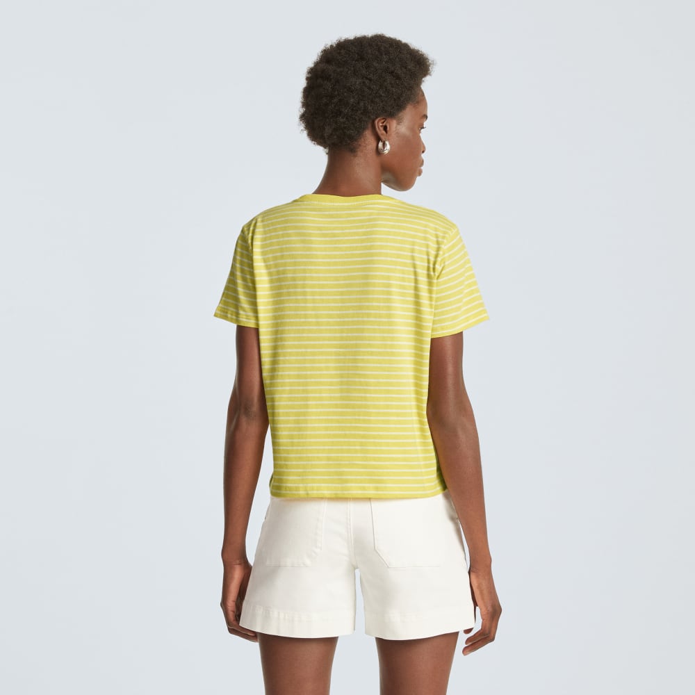 The Box-Cut Tee in Essential Cotton | Acacia / Tan | No Pocket - Image 3