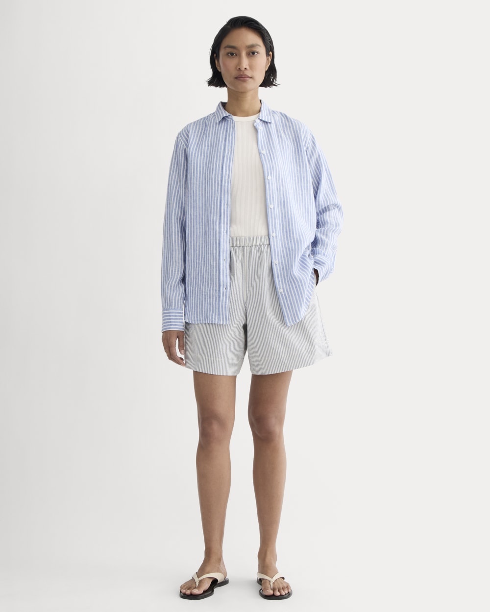 The Seersucker Pull-On Short | Dutch Blue / Natural