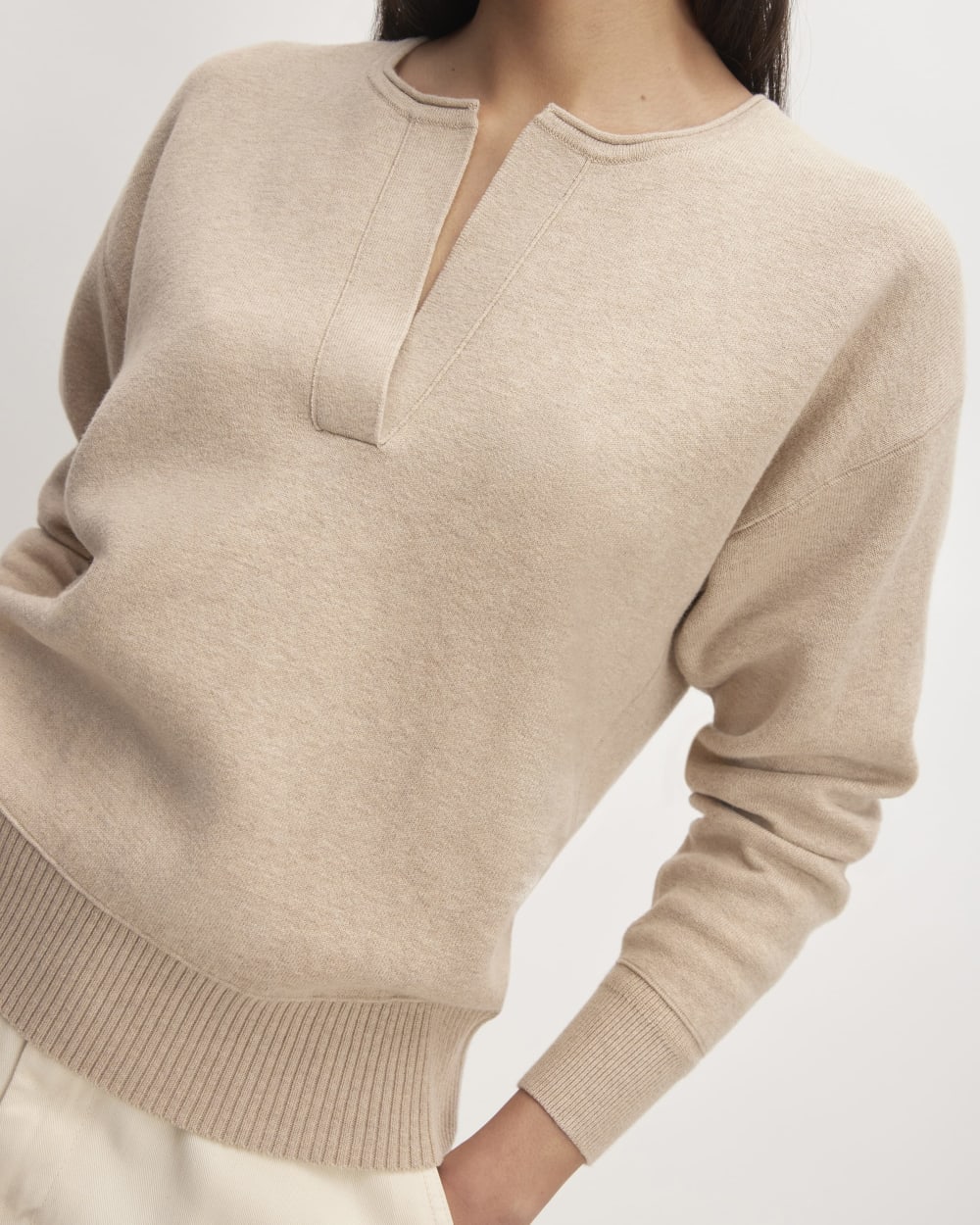 The Cotton-Merino Vintage Henley | Warm Oat Heather - Image 4
