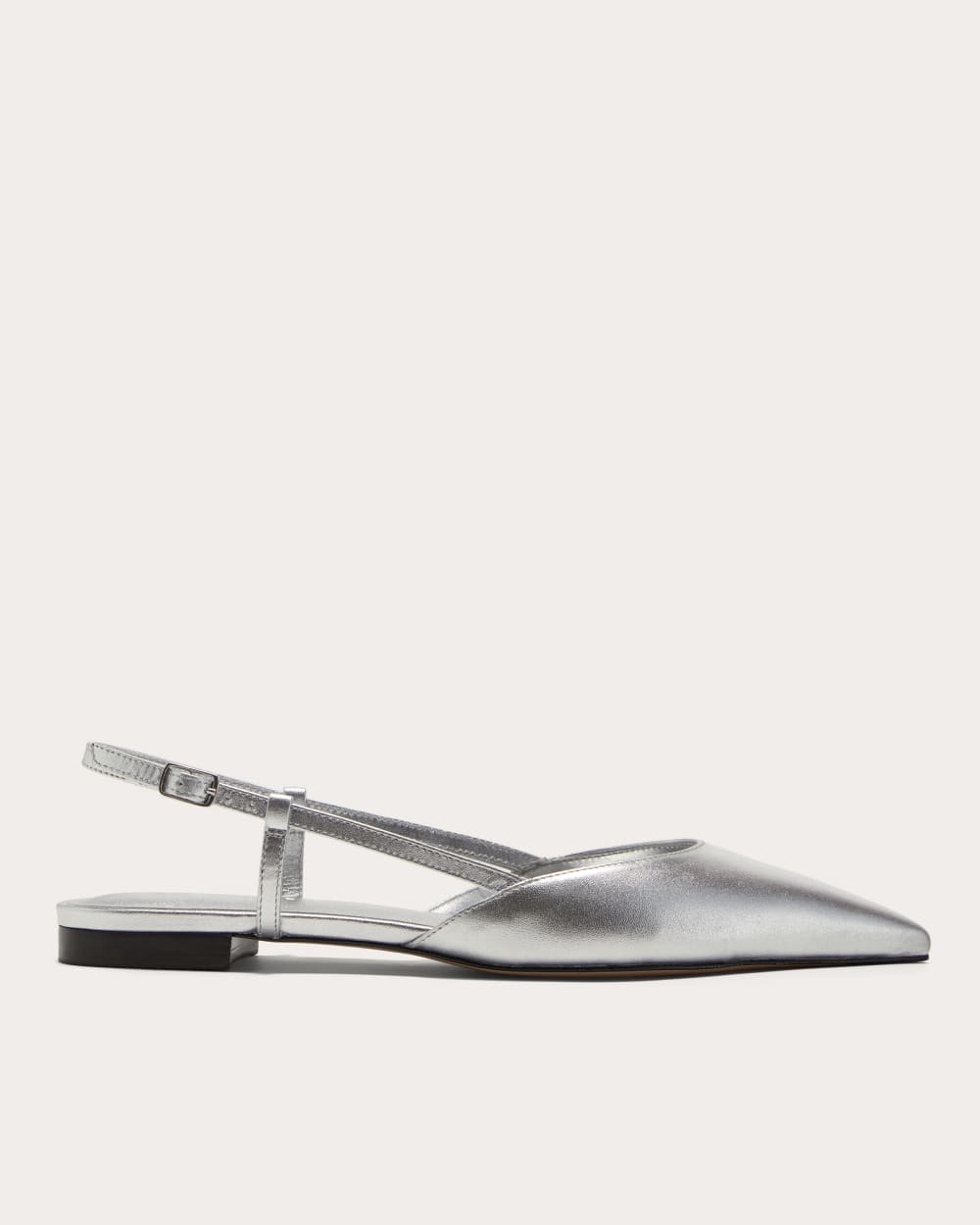 The Studio Slingback Flat | Silver