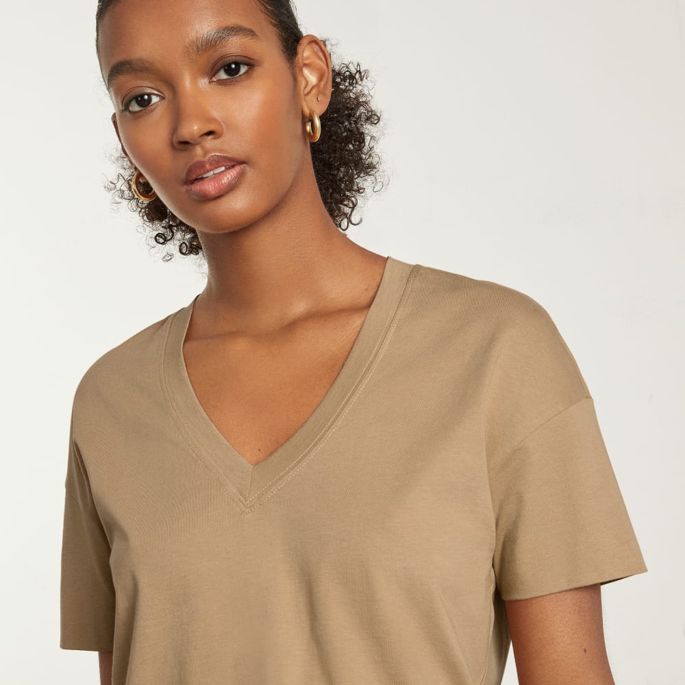The Organic Cotton Slouchy V-Neck | Iced Coffee - Image 5