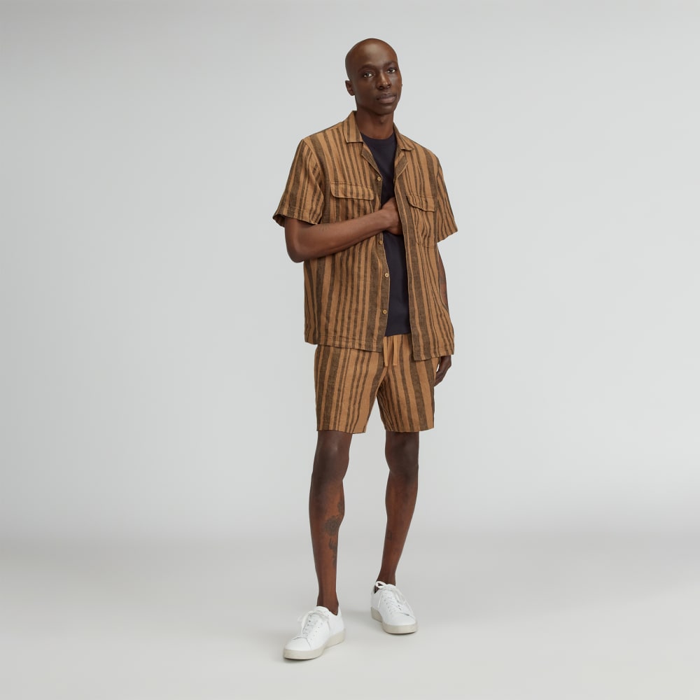 The Linen Easy Short | Toasted Coconut / Black