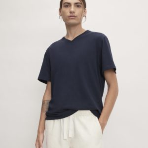 The Essential Organic V-Neck Tee | Deep Navy