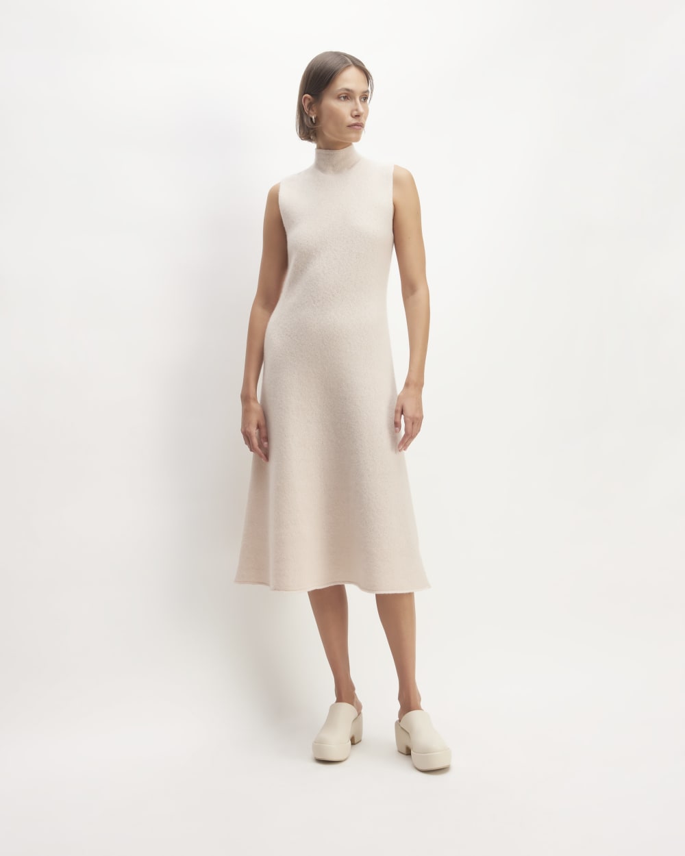 The Cozy-Stretch Sleeveless Midi Dress | Whisper Pink