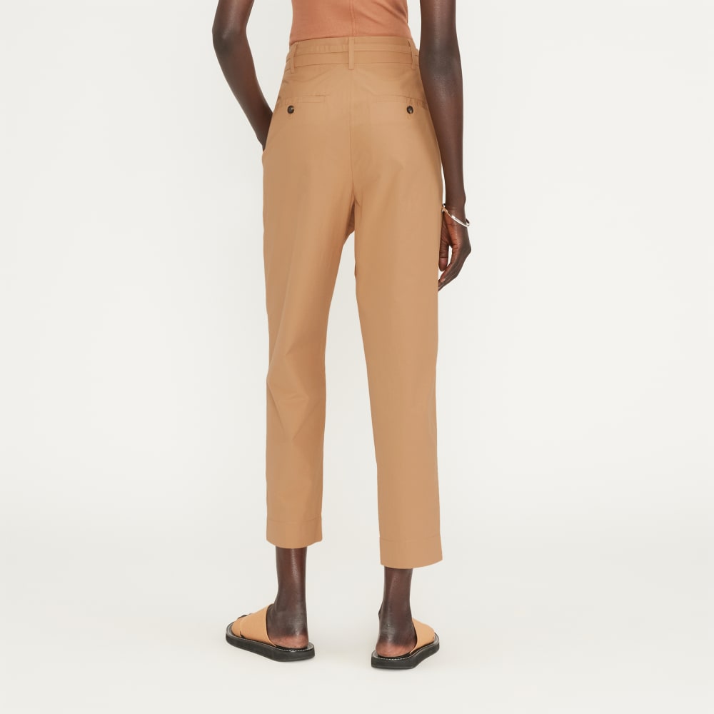 The Poplin Pleated Taper Pant | Caramel - Image 6