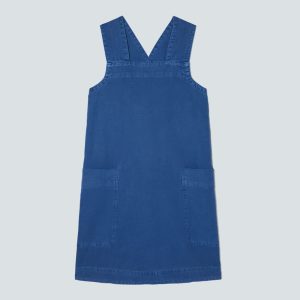 The Cross-Back Apron Mini Dress | Deep Blue