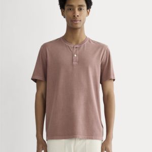 The Essential Organic Garment-Dyed Henley | Brown Garment Dye