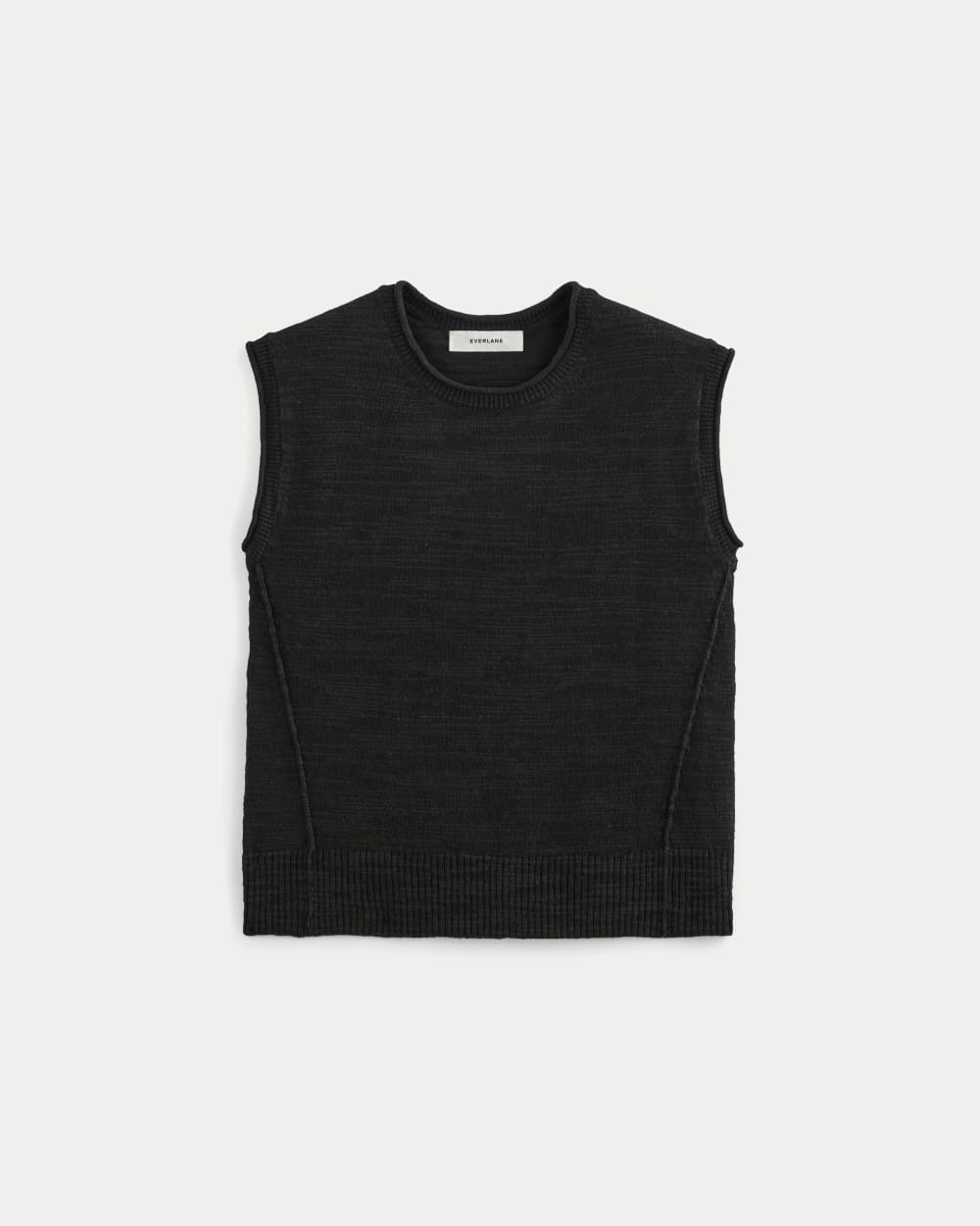 The Muscle Sweater in Cotton Linen | Black - Image 2