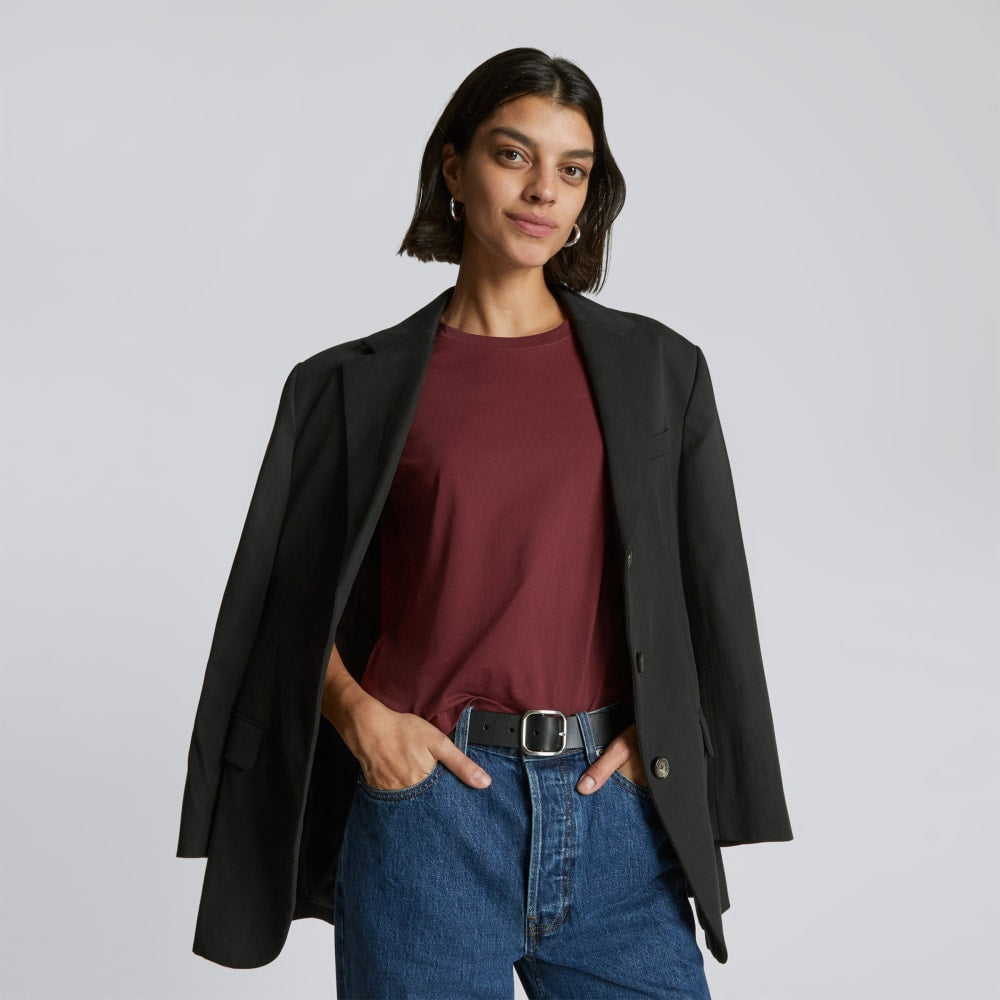 The Box-Cut Tee in Essential Cotton | Brandy | No Pocket - Image 4