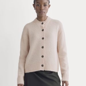The Crew Cardigan in Alpaca | Soft Rose