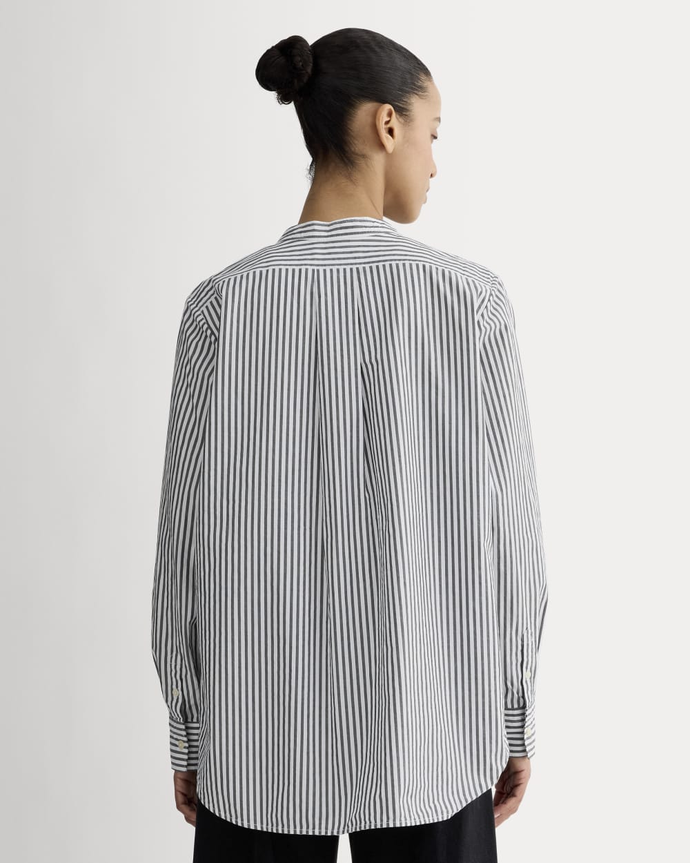 The Oversized Shirt in Ultrasoft Cotton | Optic White / Black - Image 5