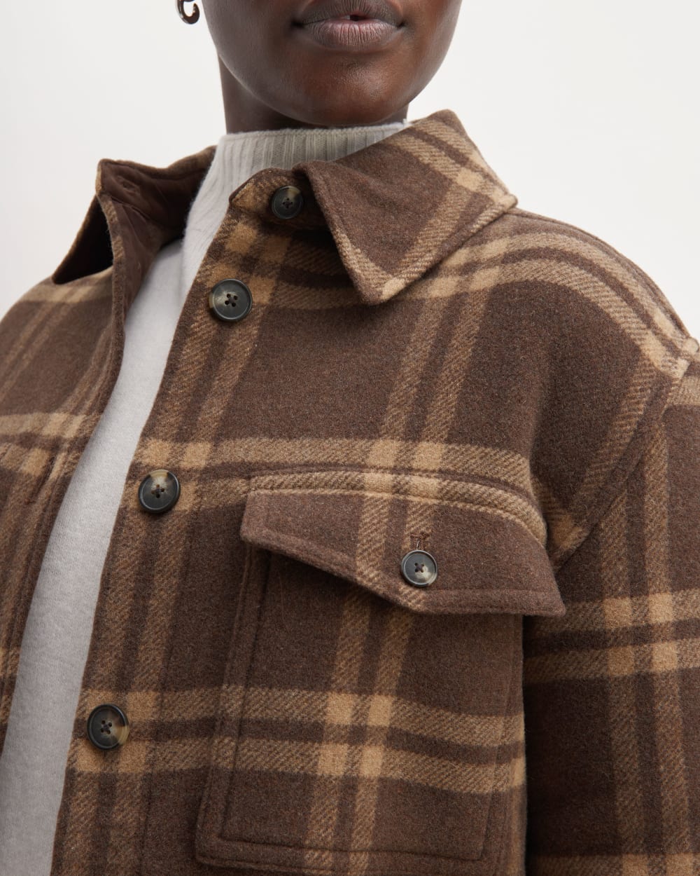 The Italian ReWool? Oversized Shirt Jacket | Brown / Camel - Image 4
