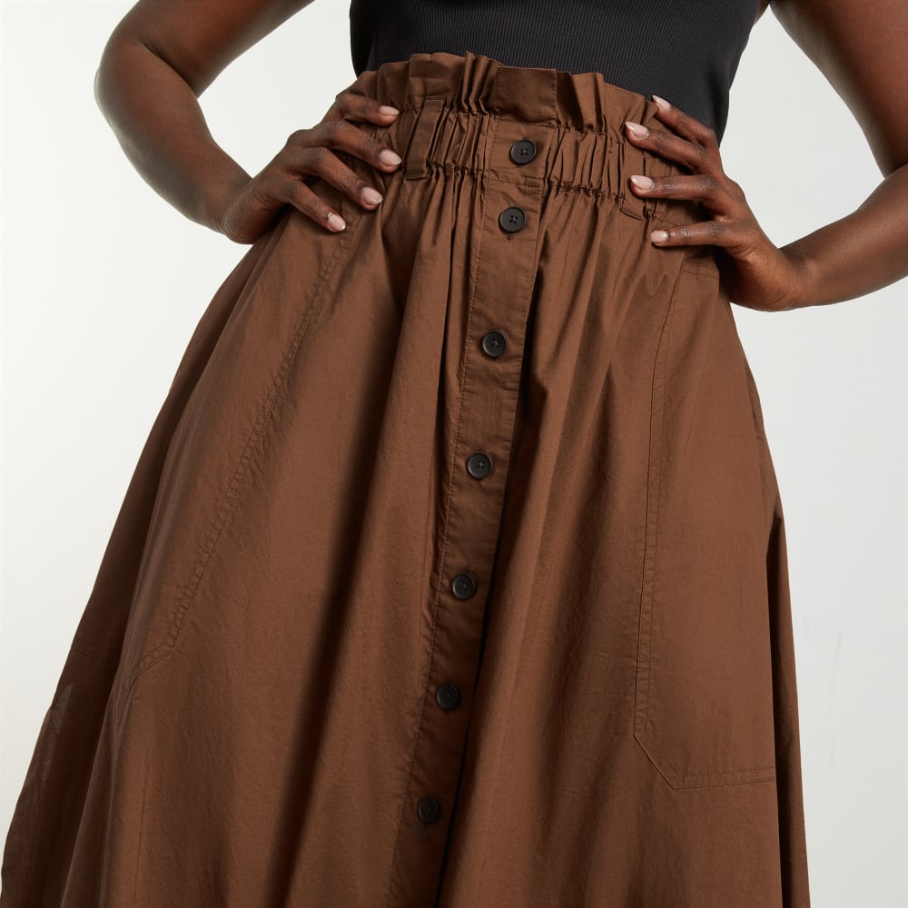 The Easy Button-Front Skirt | Espresso - Image 4