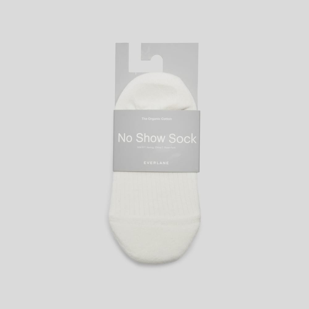 The Organic Cotton No-Show Sock 3-Pack | White