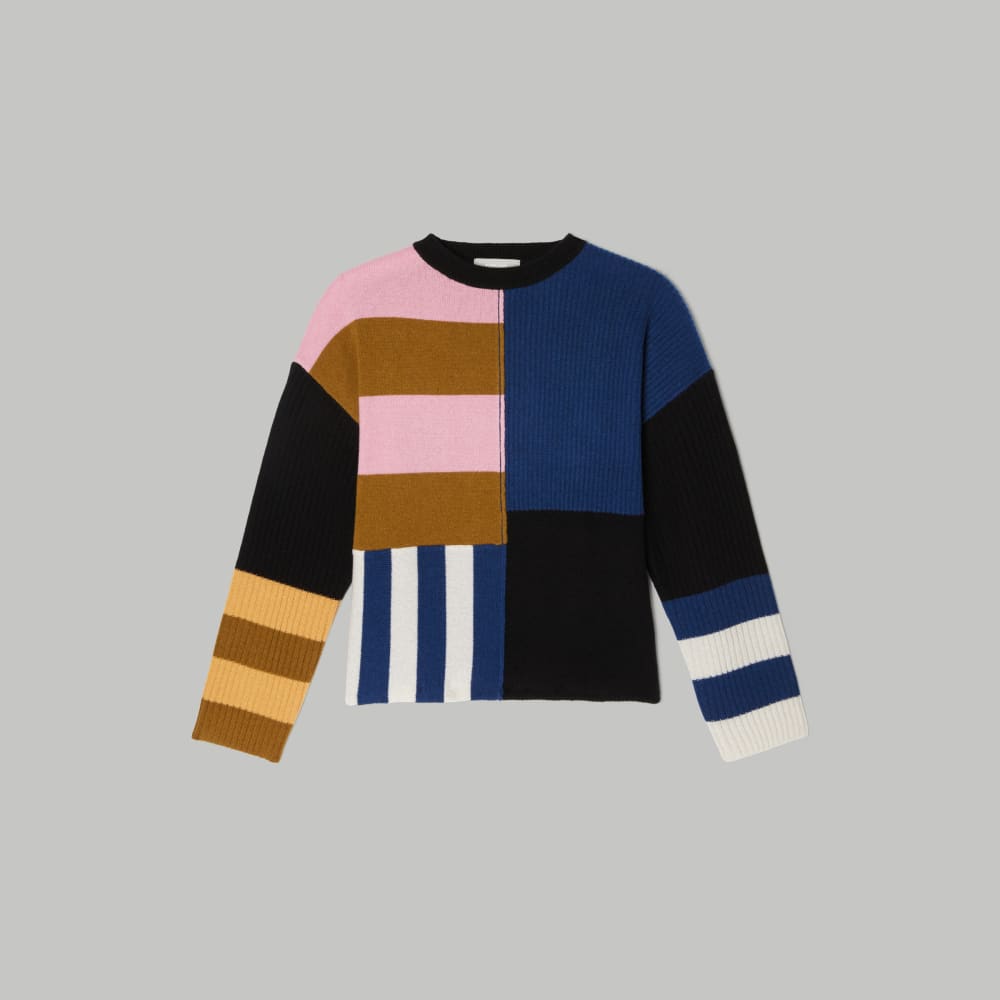 The Cashmere Patchwork Sweater | Multi Stripe - Image 2