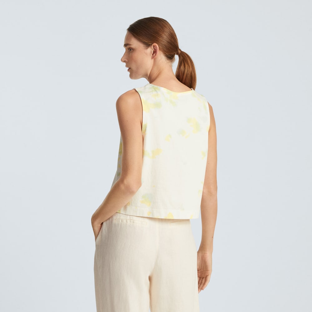 The Premium Weight Cropped Pocket Tank | Seafoam Tie Dye - Image 3