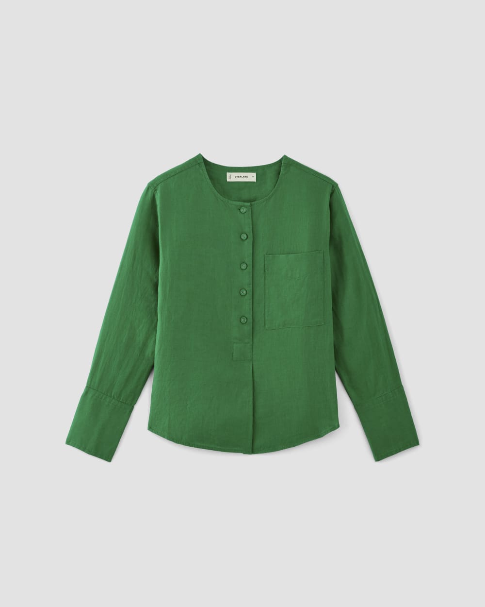 The Popover Shirt in Linen | Grass Green - Image 2