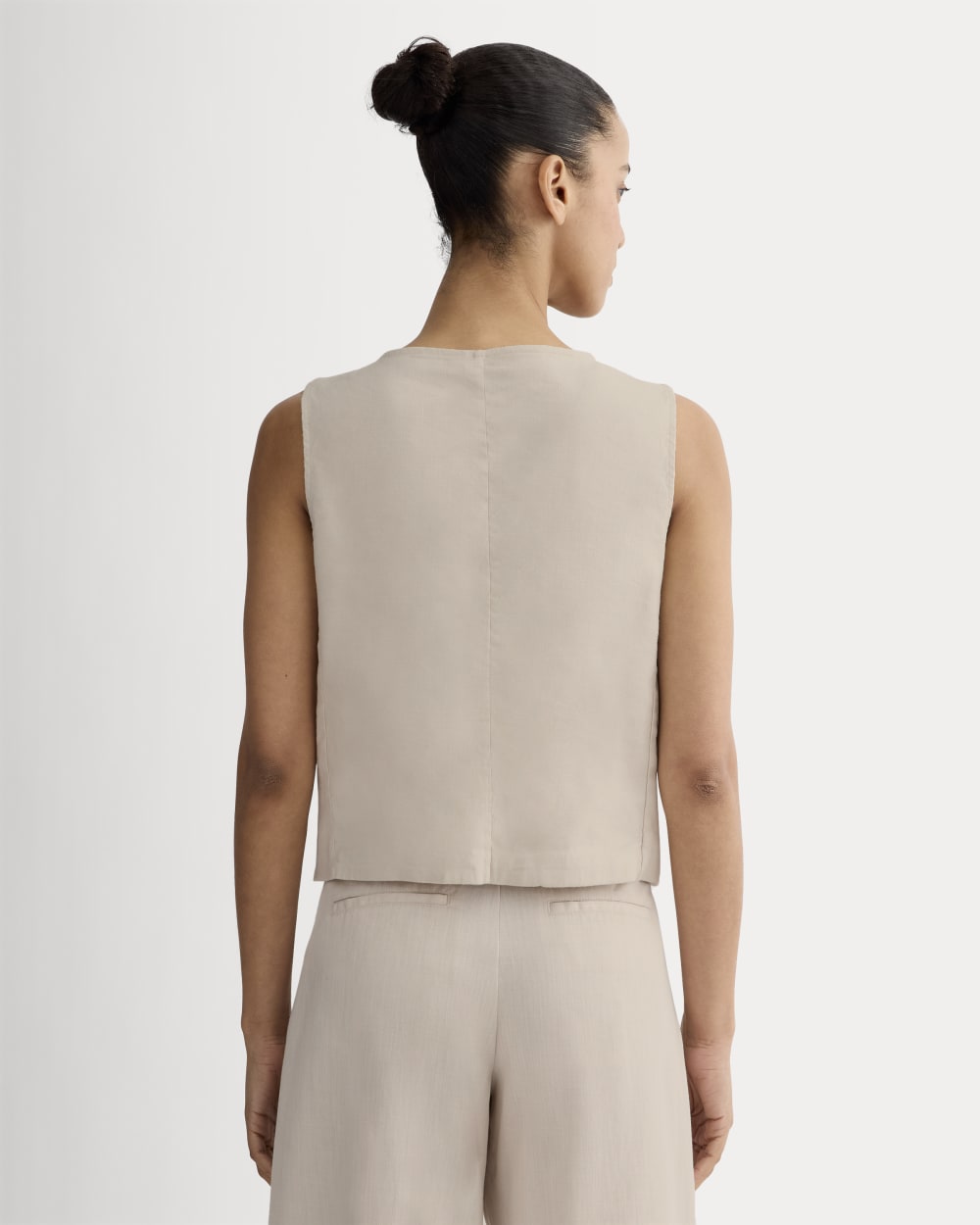 The Vest in Stretch Linen | Birch - Image 5