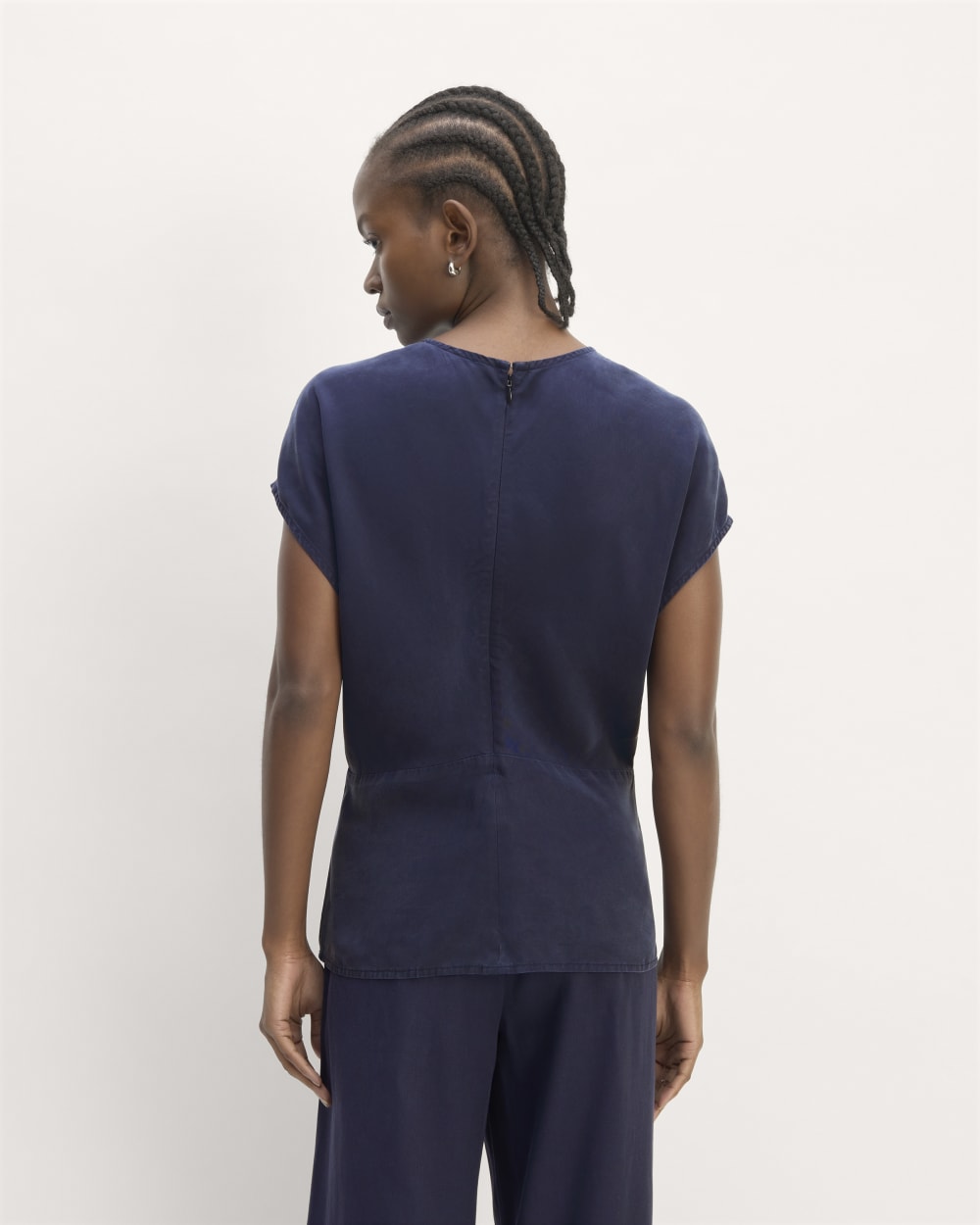 The Drape Top in Butterlite | Navy - Image 6