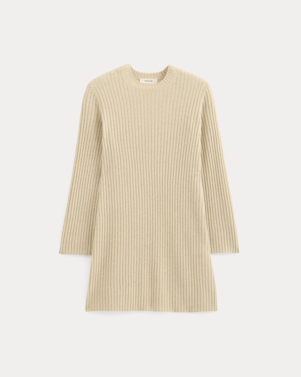 Cashmere Long-Sleeve Mini Dress | Heather Light Camel - Image 2