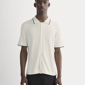 The No-Sweat Button-Down Polo | Heathered Canvas