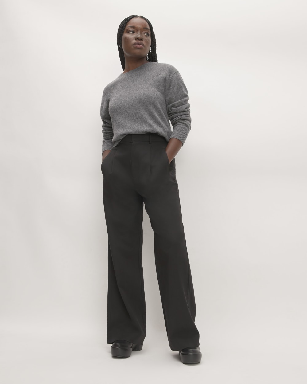 The Classic Crew in Cashmere | Heather Charcoal - Image 3