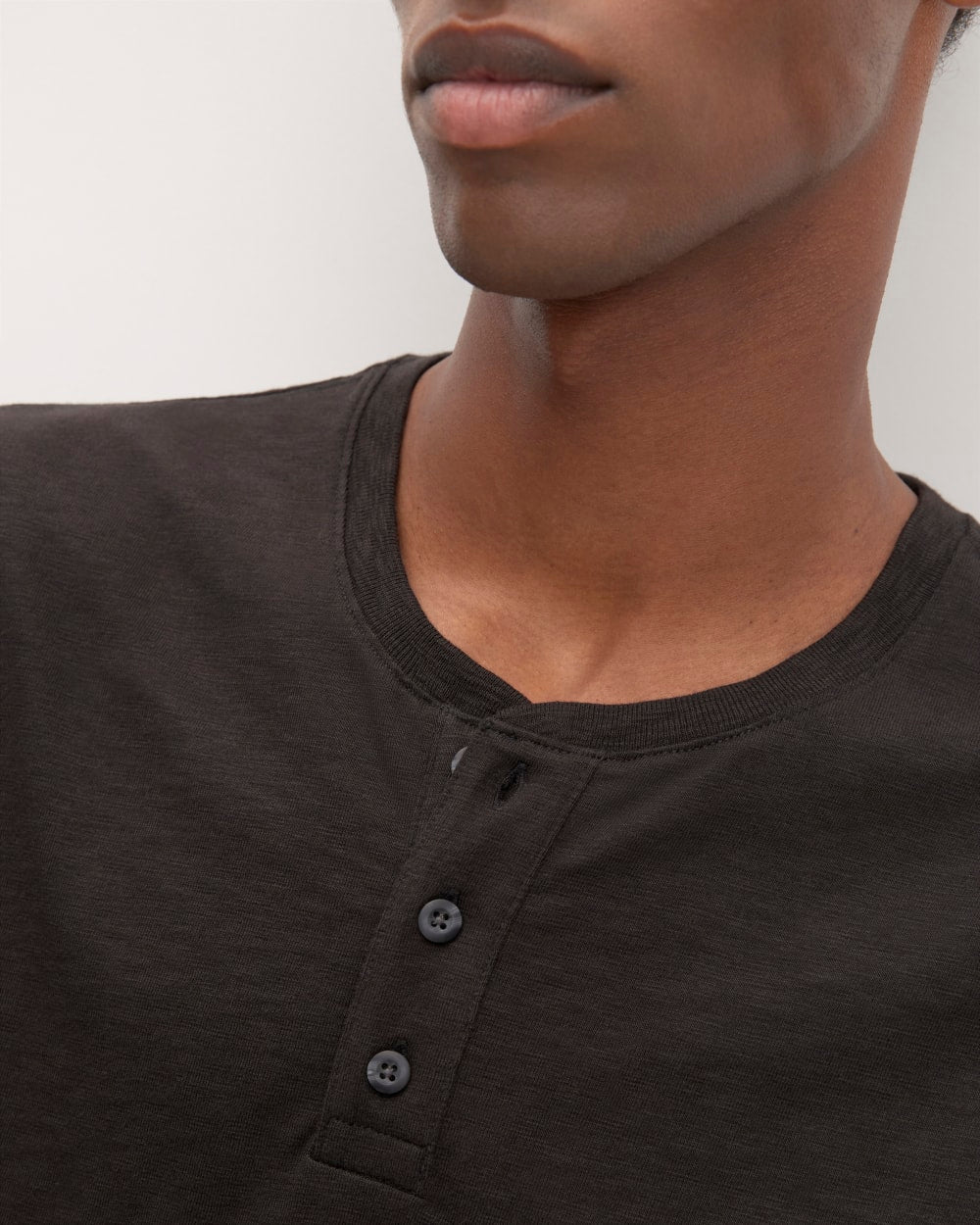 The Slub Long-Sleeve Henley | Black - Image 3