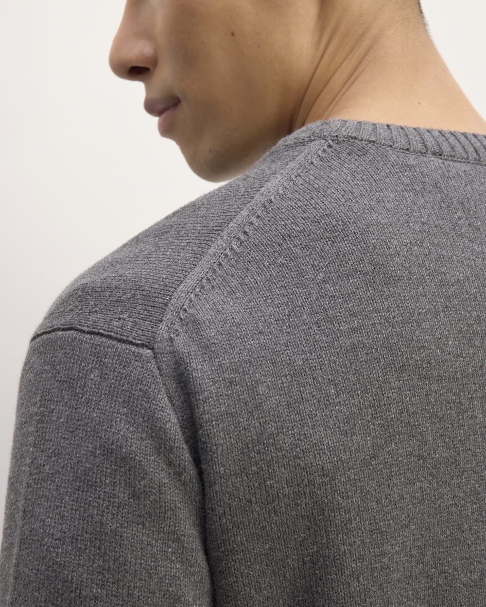 The Classic Sweater in Everyday Cotton | Heathered Charcoal - Image 4