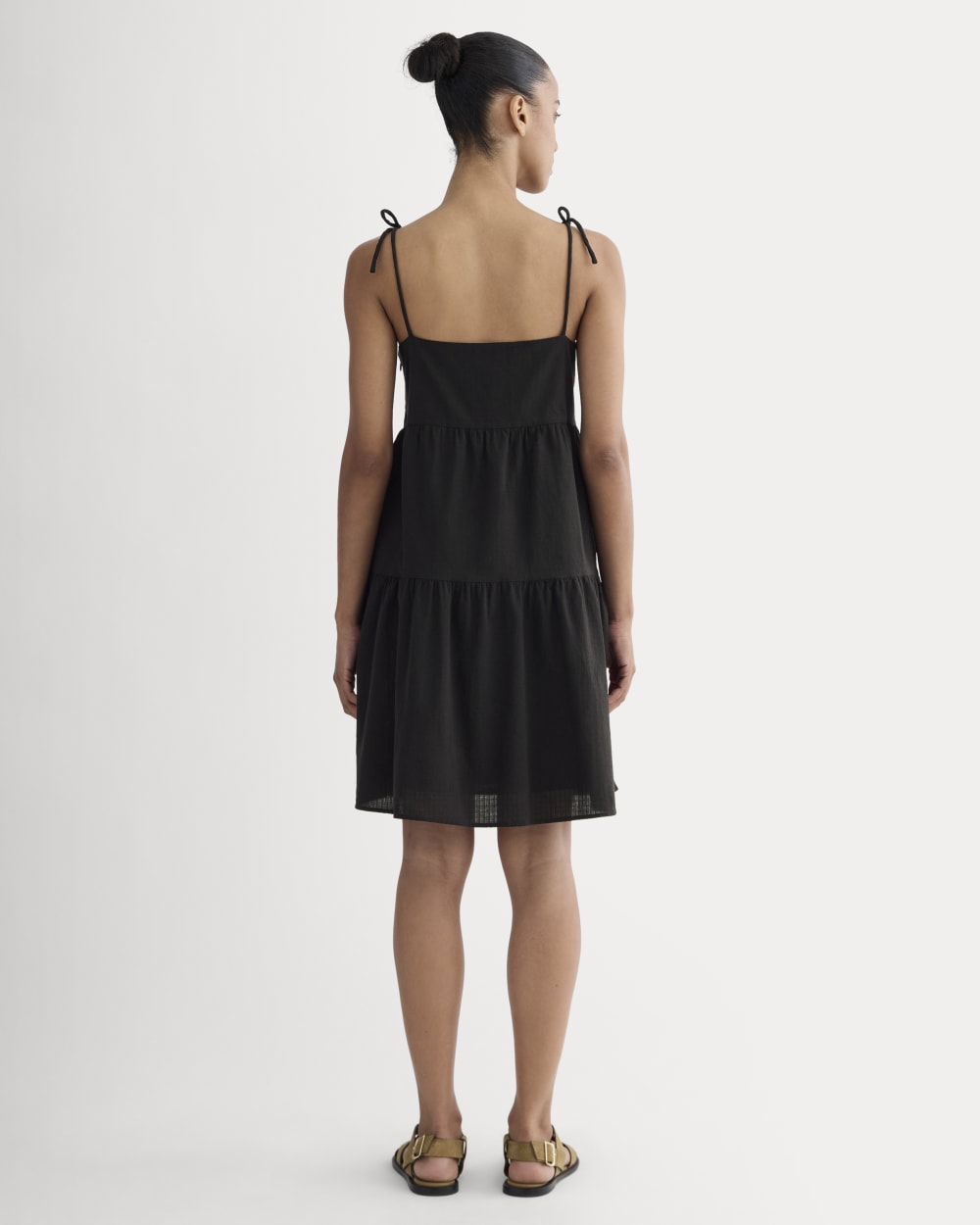 The Gauze Mini Tiered Dress | Black - Image 4
