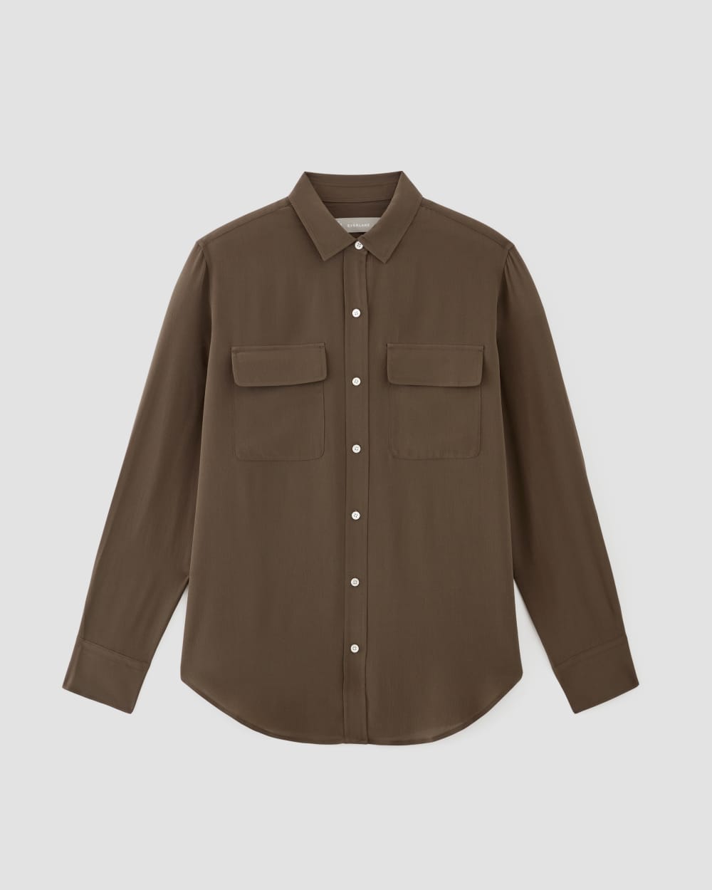 The Utility Shirt in Washable Silk | Cocoa - Image 2